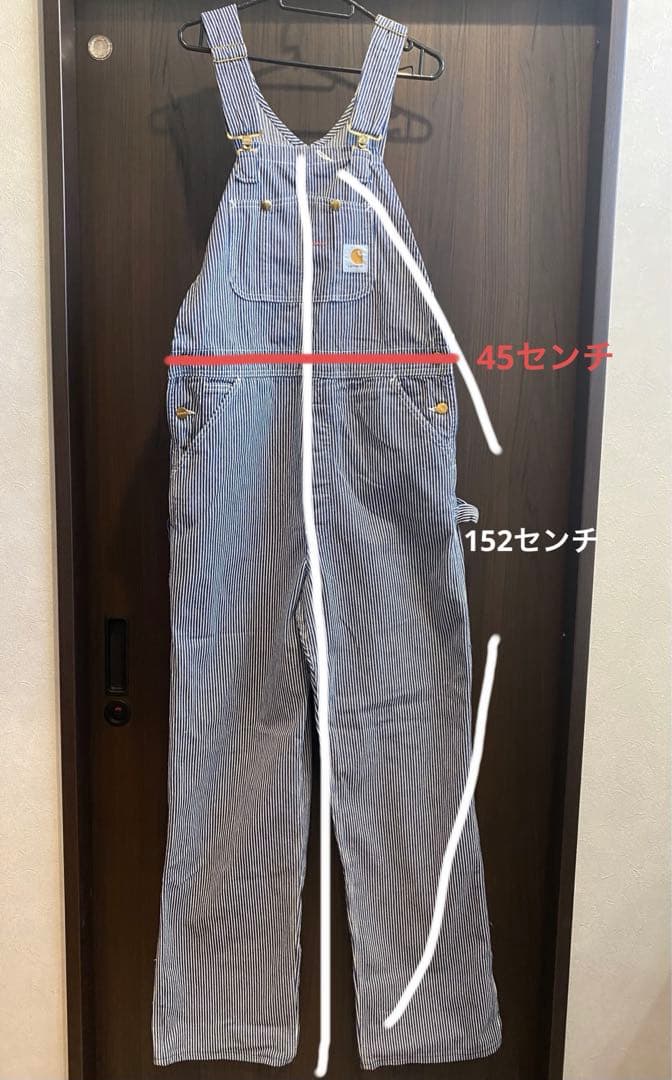 【美品】Carhartt カーハート ヒッコリーストライプ デニムオーバーオール