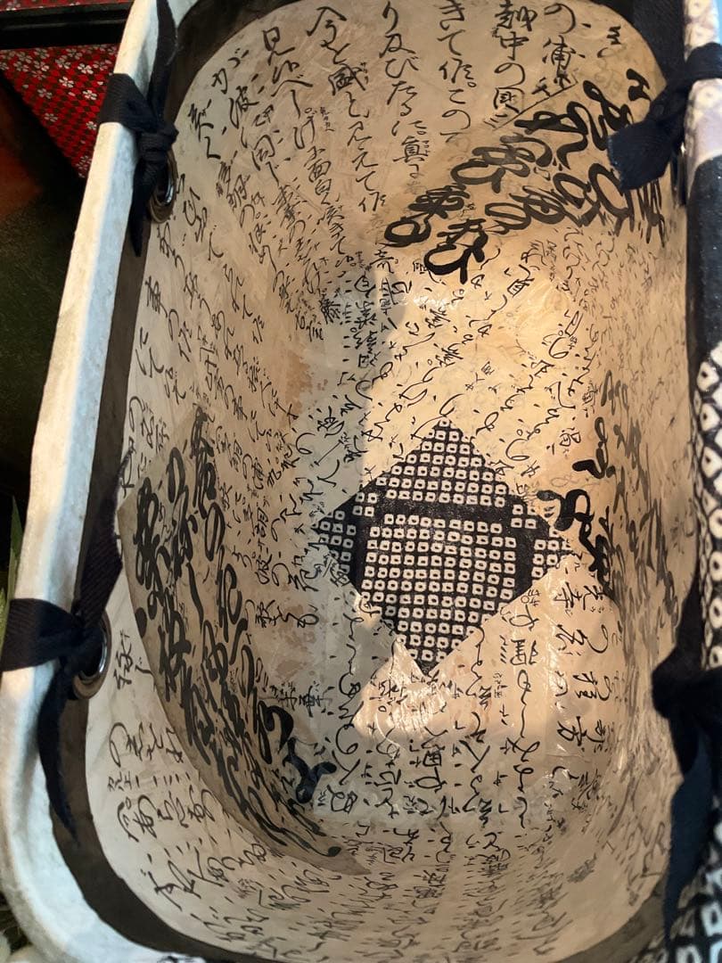 一閑張り　一閑張りバッグ　古文書　和紙　花絵柄　大正　着物　桜　京友禅　ダリア菊