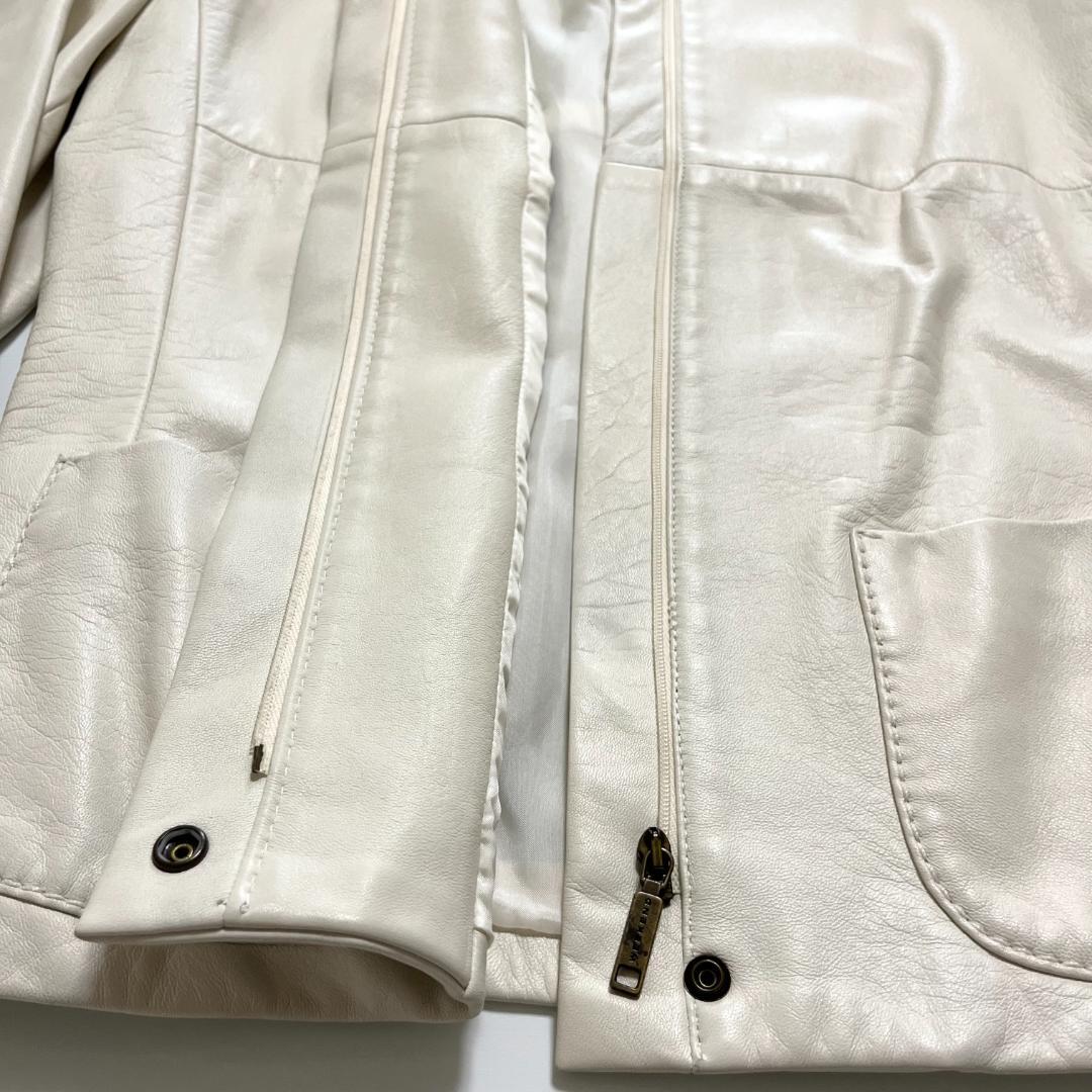 ✨MaxMara　マックスマーラ　レザージャケット　本革　ホワイト