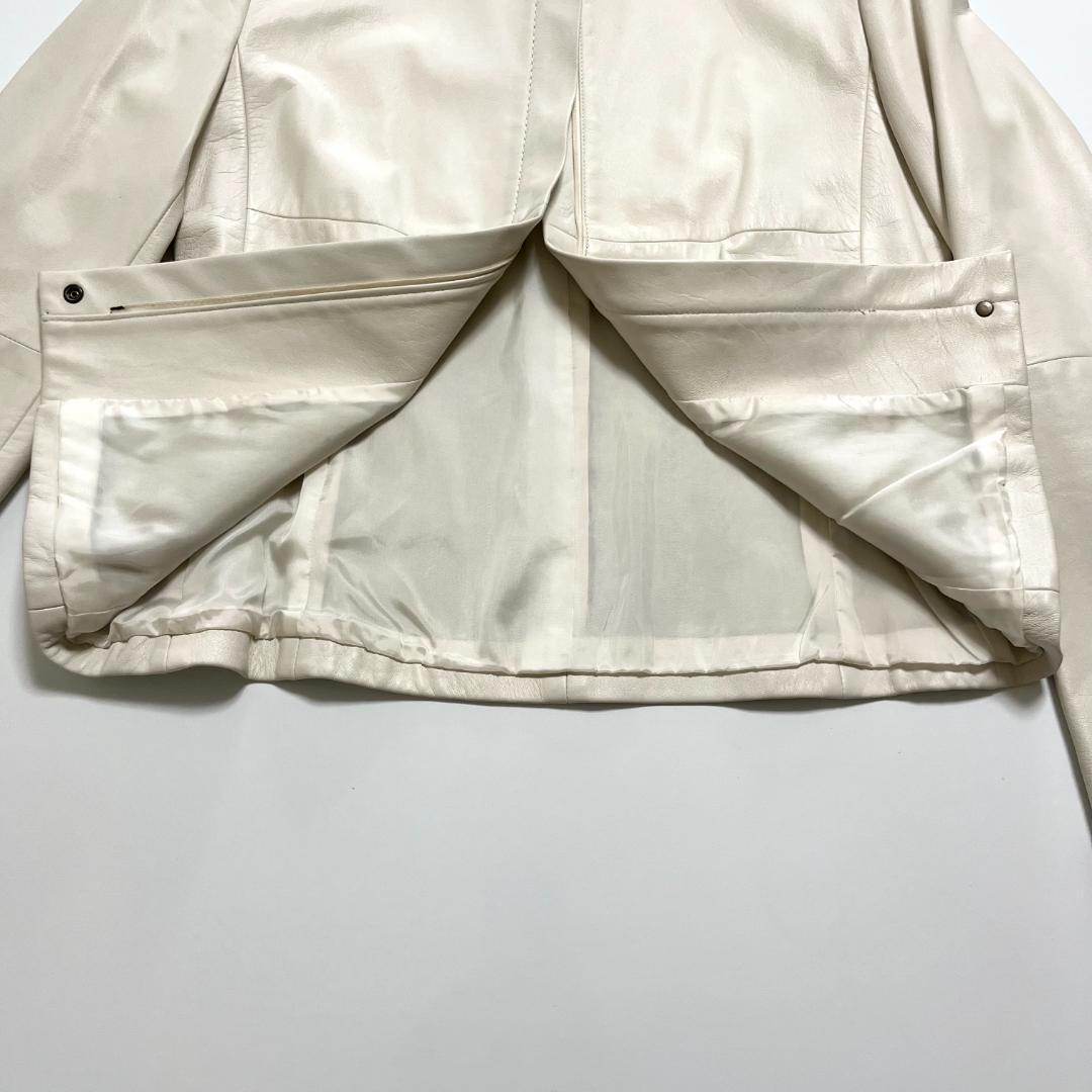 ✨MaxMara　マックスマーラ　レザージャケット　本革　ホワイト