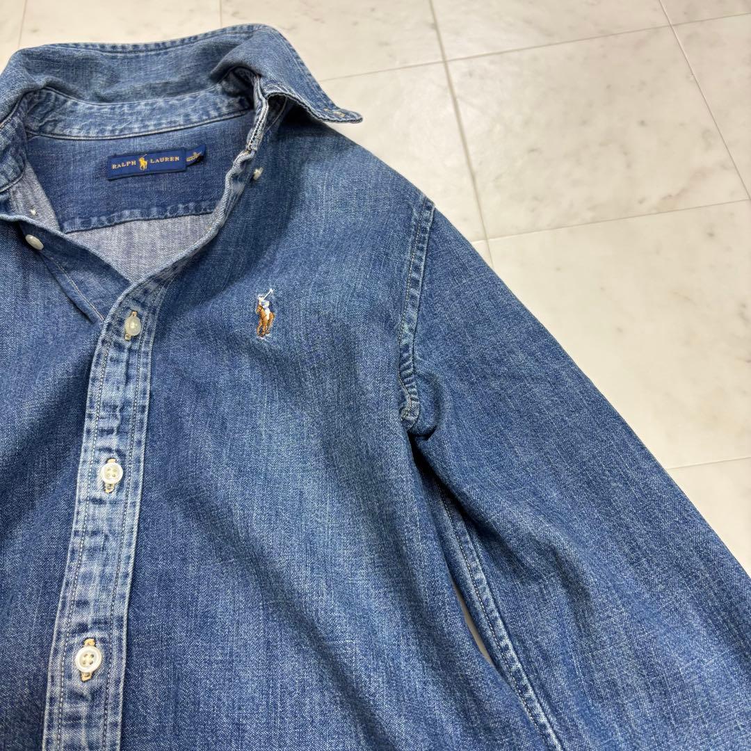 RALPH LAUREN★デニムシャツ ボタンダウン ロゴ刺繍