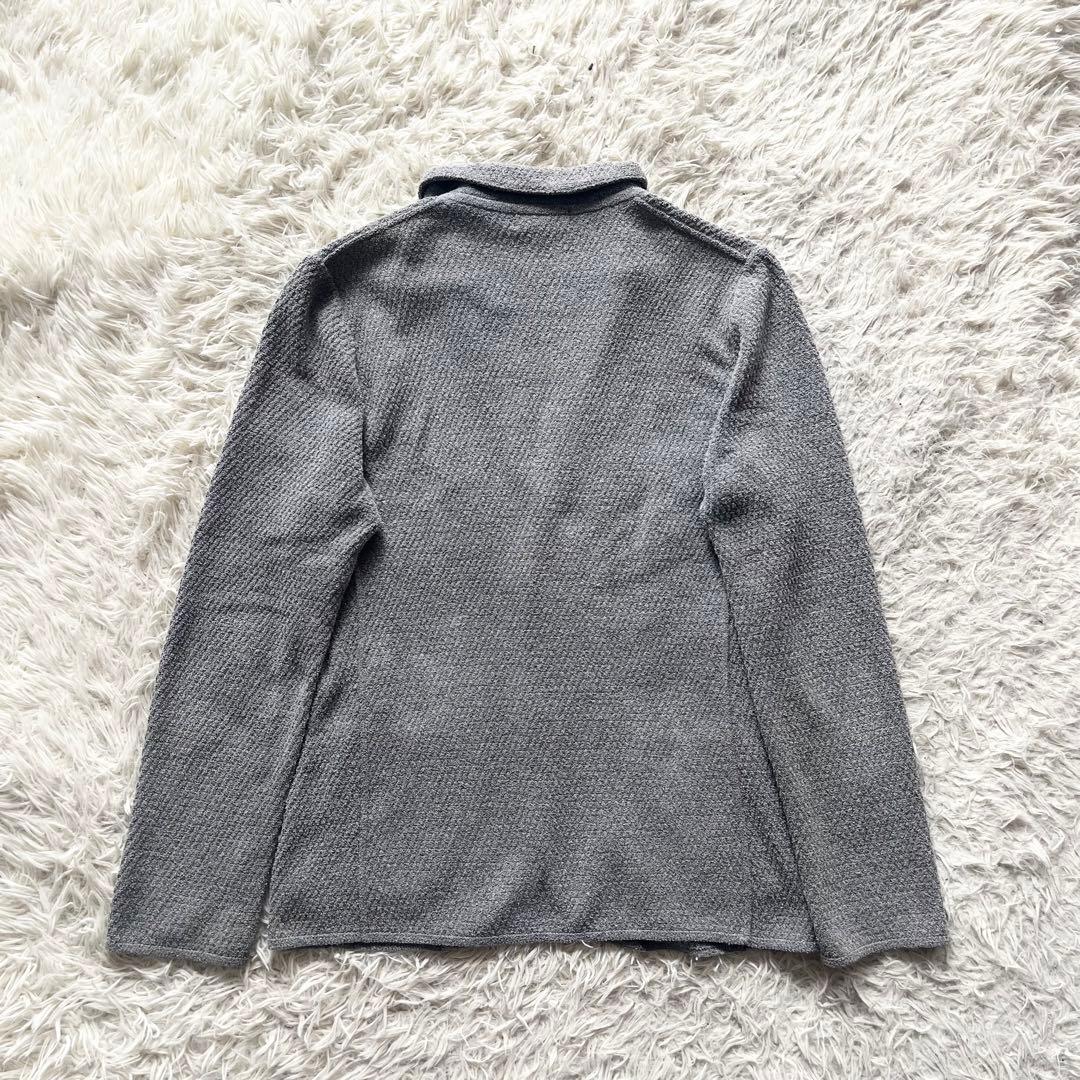 <美品>LARDINI グレー コットン ニットジャケット ブートニエールM相当