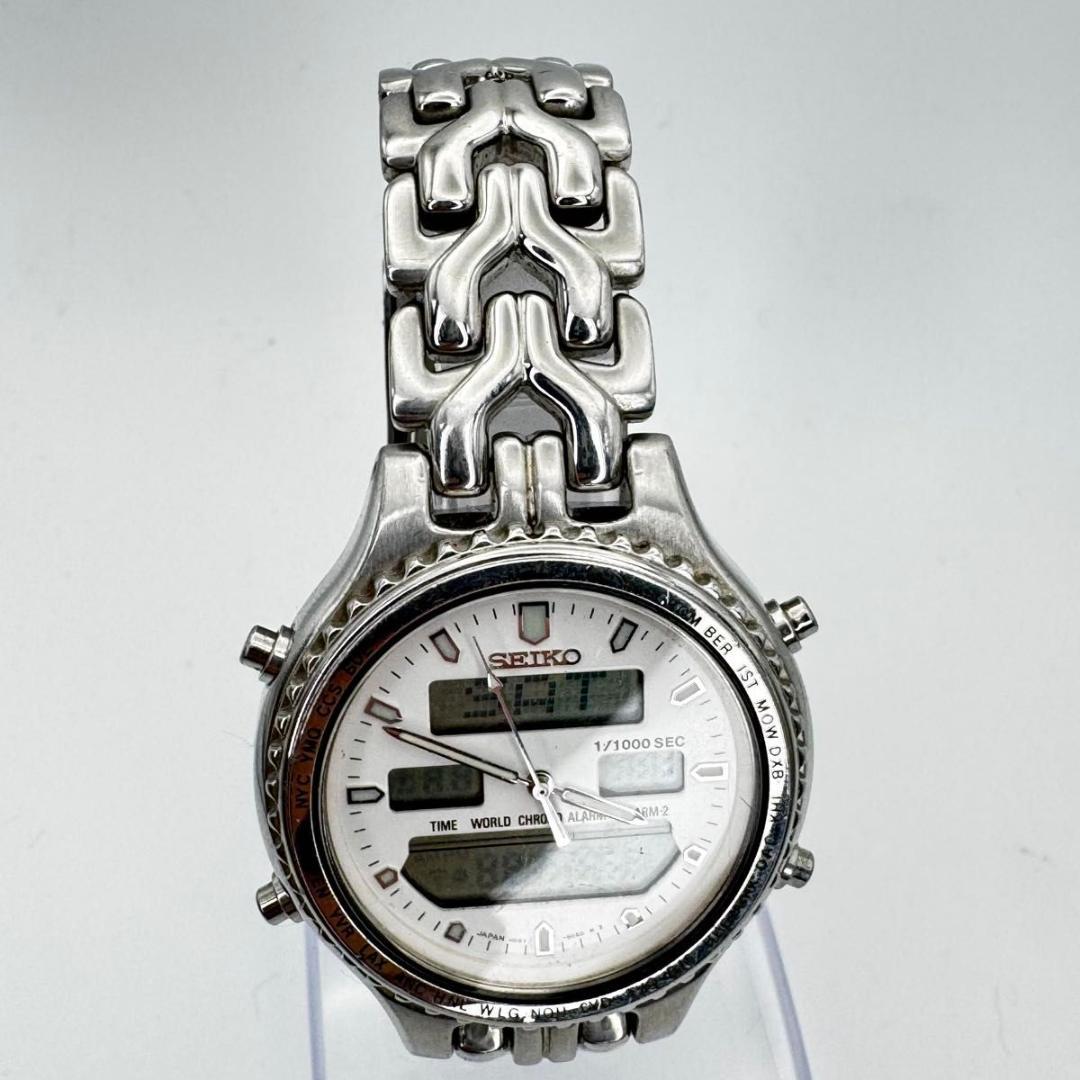 SEIKO セイコー メタルバンド シルバー デジアナ アラーム 腕時計