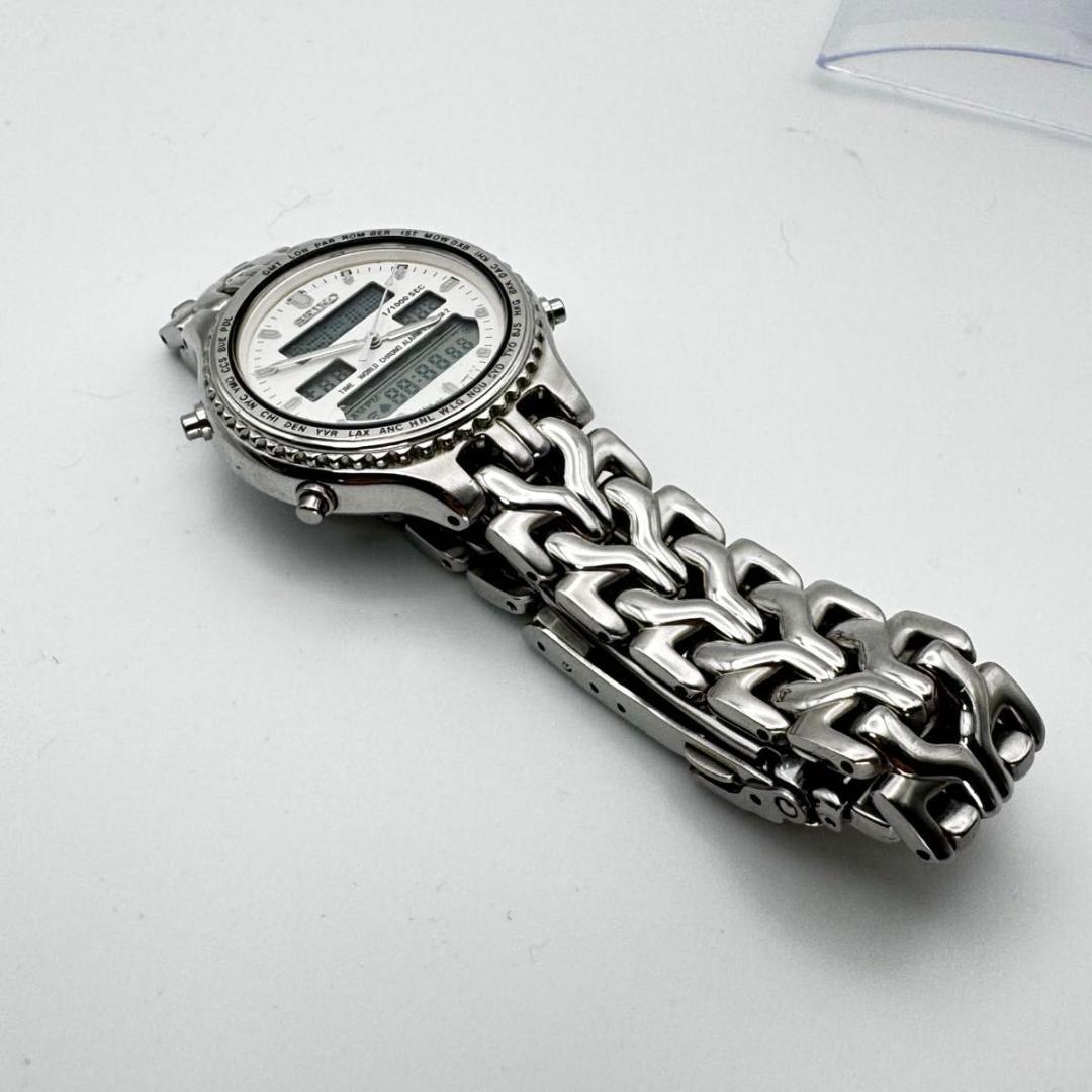 SEIKO セイコー メタルバンド シルバー デジアナ アラーム 腕時計