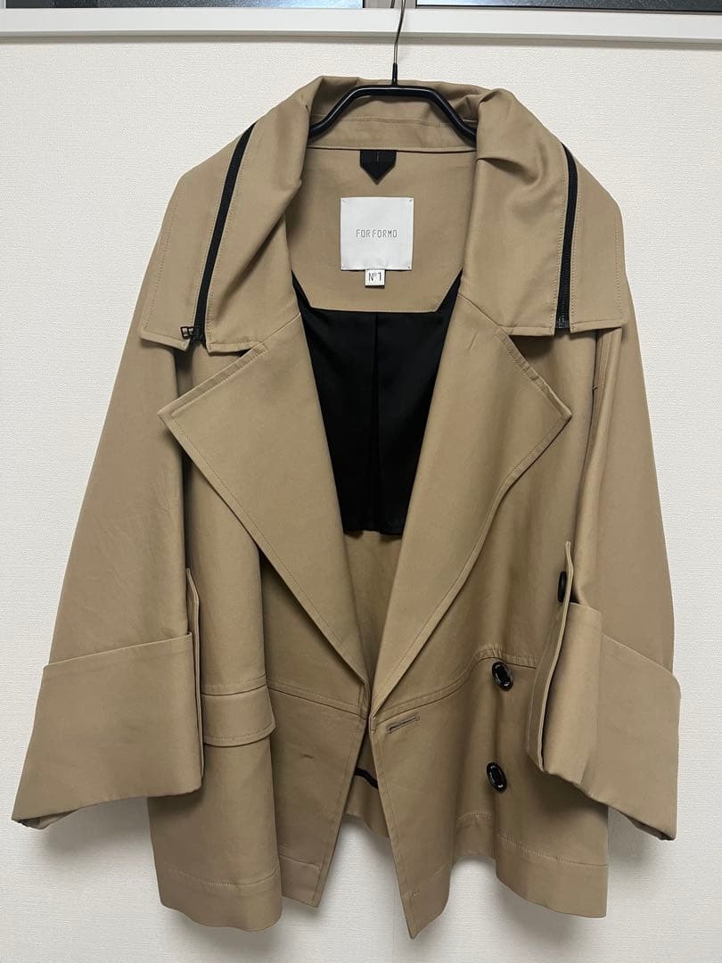 FORFORMO ベージュ ダブルブレスト モッズコート