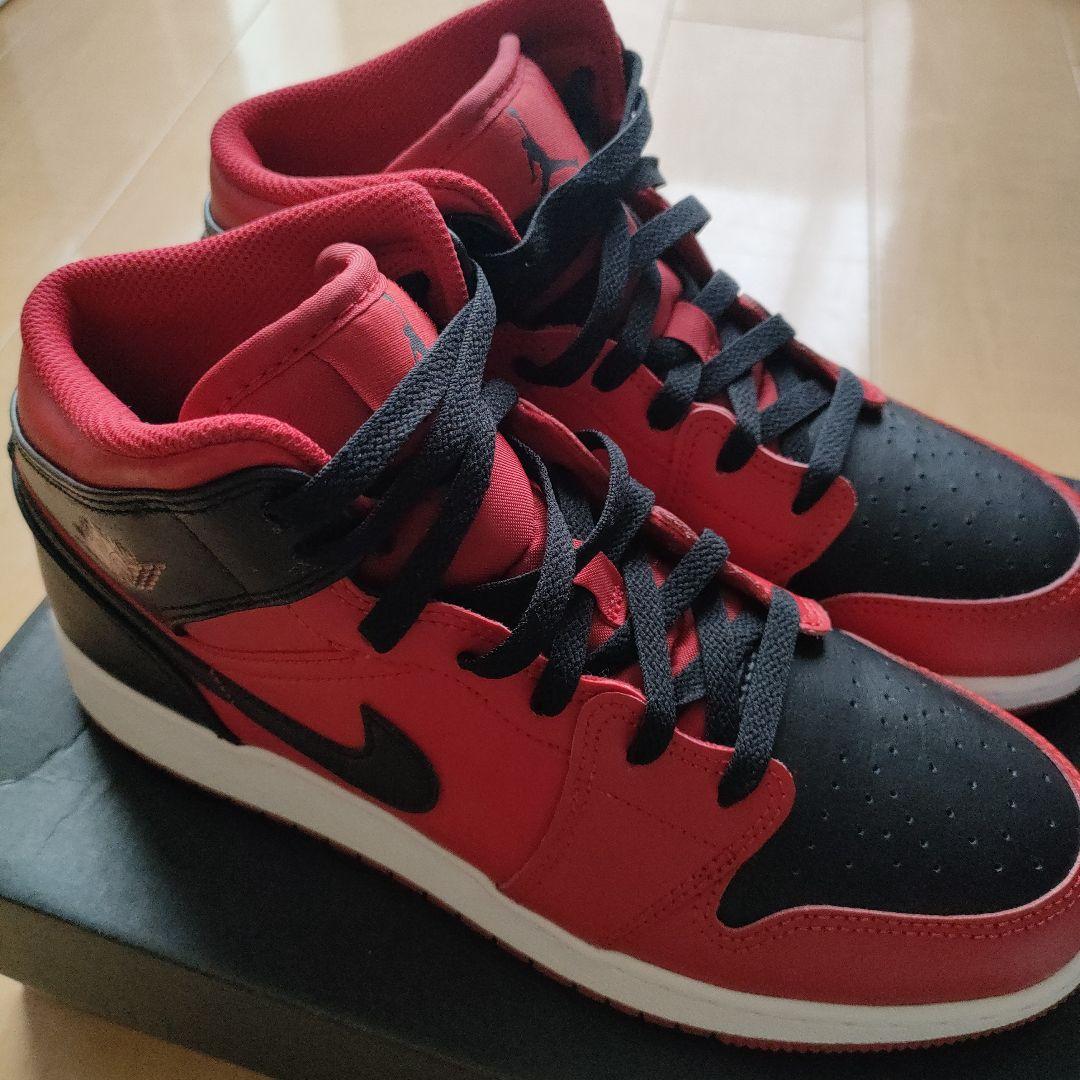 Nike Air Jordan 1 Mid レッド/ブラック　24.5cm