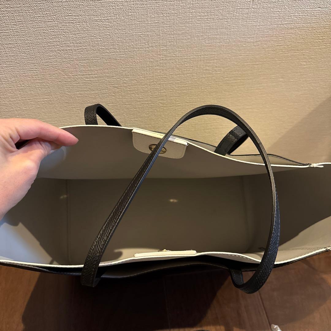 【美品】FURLA トートバッグ ファンタジア黒/白バイカラー
