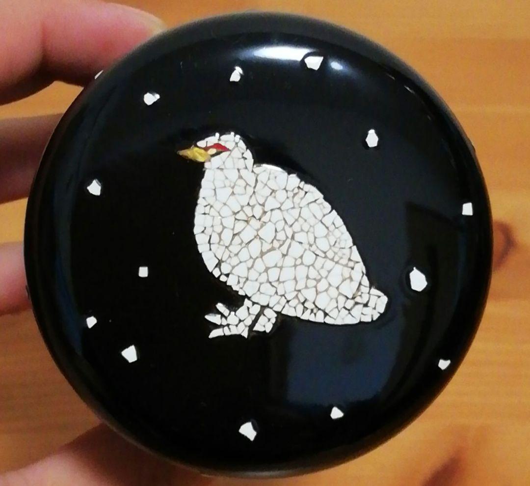 藤田武志作　卵殻　雷鳥　棗　共箱　共布　茶道具