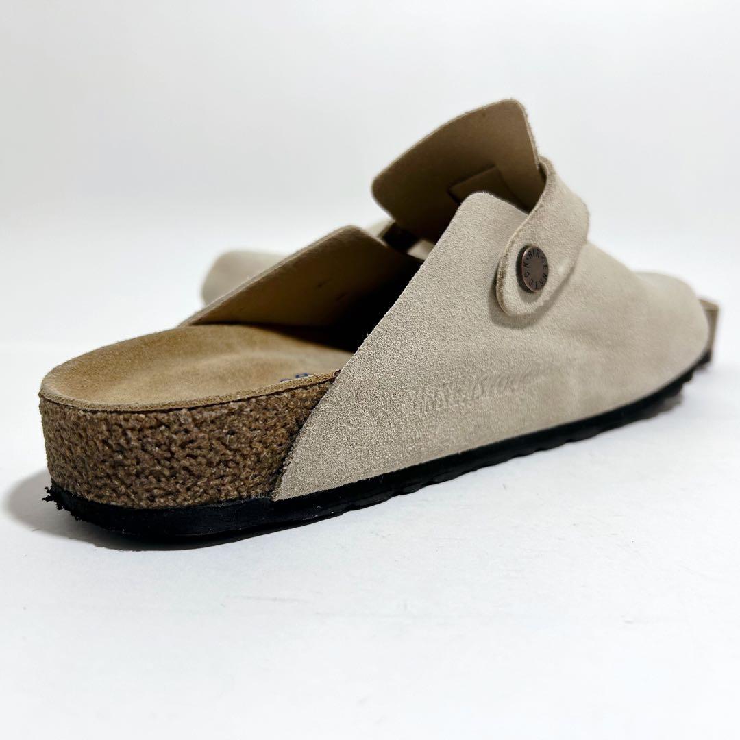 美品☆ビルケンシュトック ボストン スエード ベージュ系 ナロー幅 24.5cm
