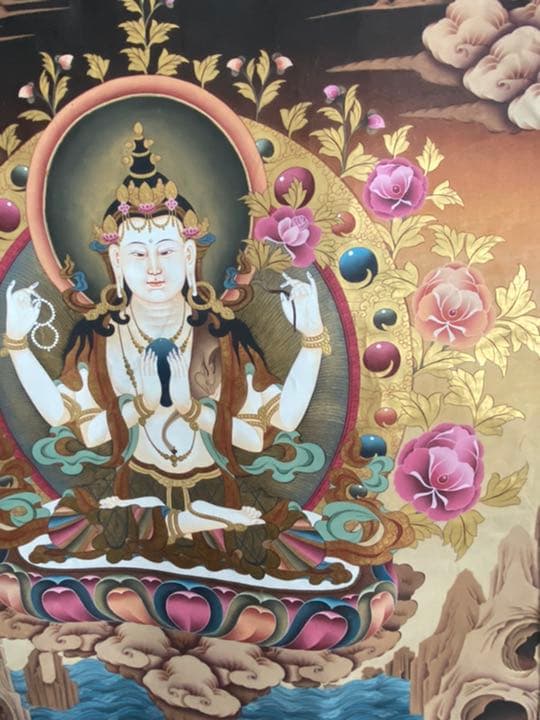 観音菩薩のタンカ、チベット