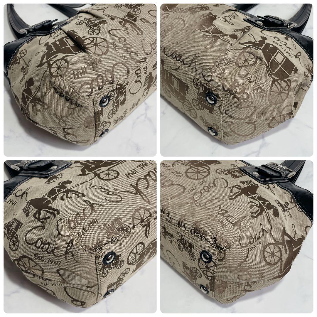 極美品✨COACH ハンドバッグ ホース&キャリッジ プリーテッド SOHO