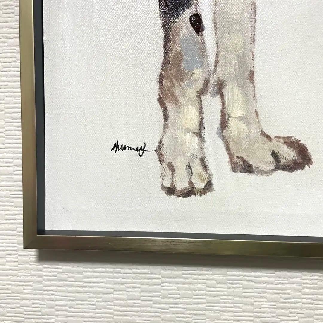 犬と猫　絵画 オイルペイントアート ベストフレンド (L) 油絵　犬と猫