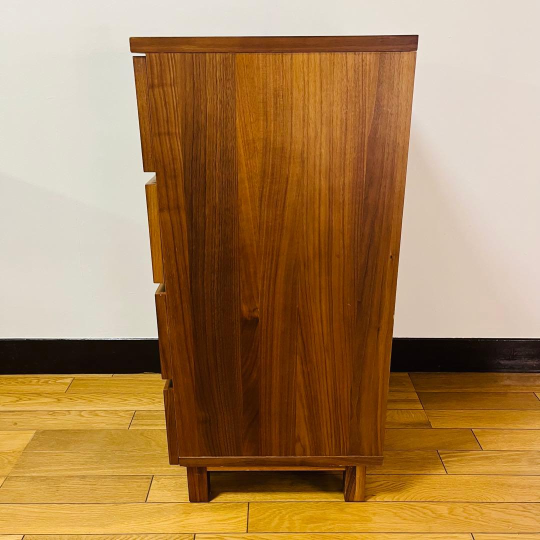 【廃盤 希少品】無印良品 ４段チェスト 足つき ウォールナット材　送料込み