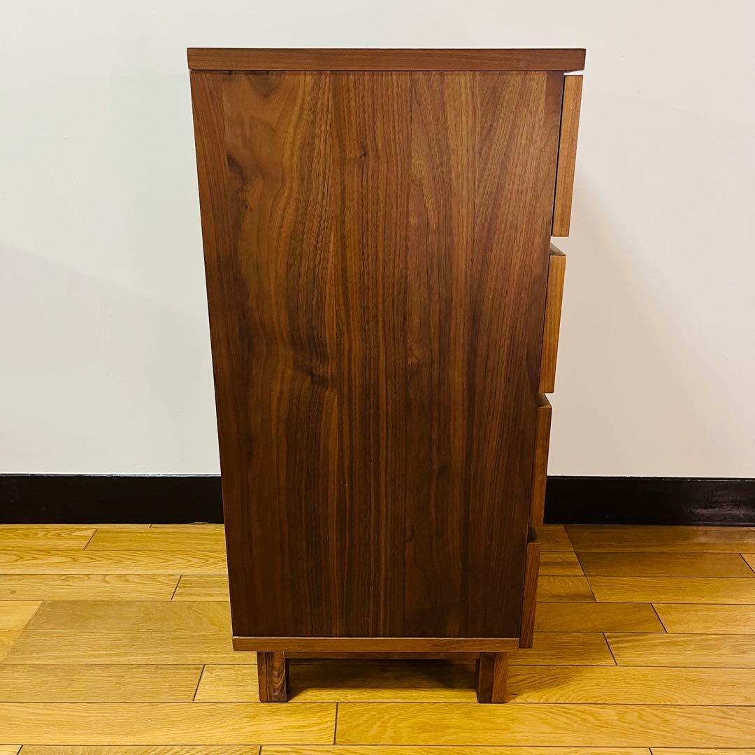 【廃盤 希少品】無印良品 ４段チェスト 足つき ウォールナット材　送料込み