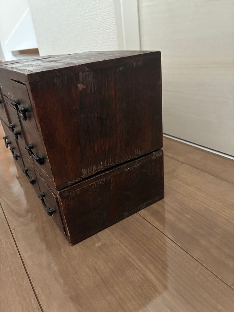 木製　階段型収納　階段箪笥　薬棚　レトロ