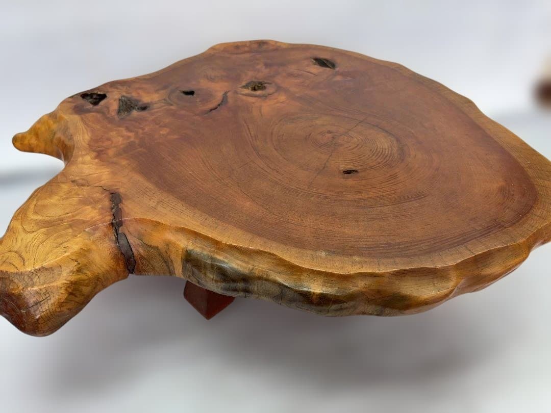 理逸作　 天然木 座卓 木製座卓 　一枚板　節あり　b008