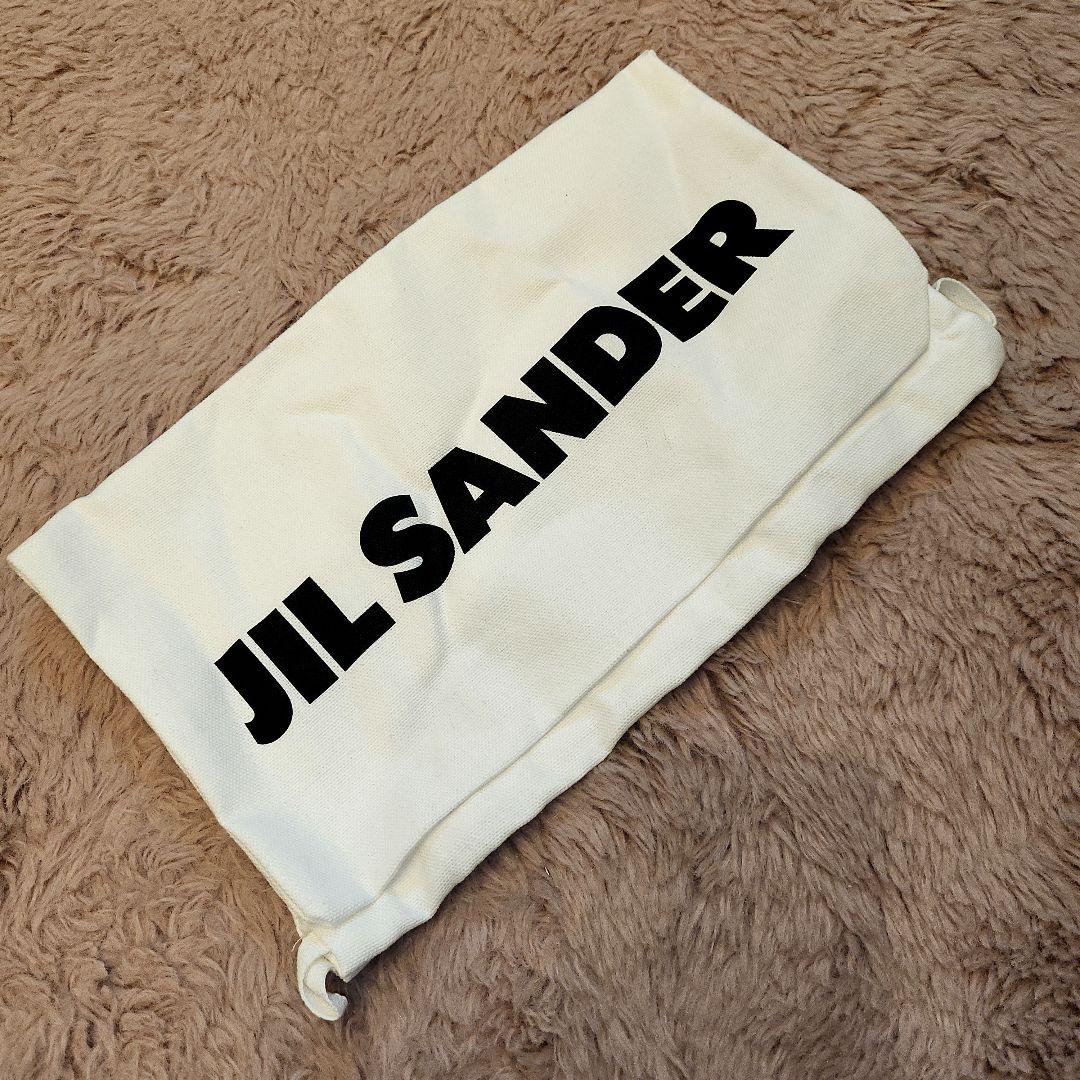 ［美品］JIL SANDER メタルプレート フラット ミュール　サンダル　黒