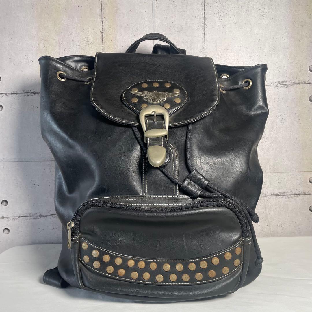 にゃん子商店☆。ハーレーダビッドソン　レザー　巾着　リュック　バックパック