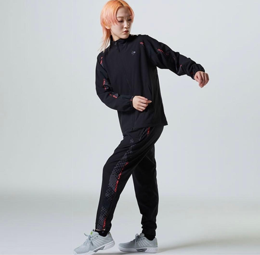 DUNLOP黒 ジャージ 上下セット テニスウェア