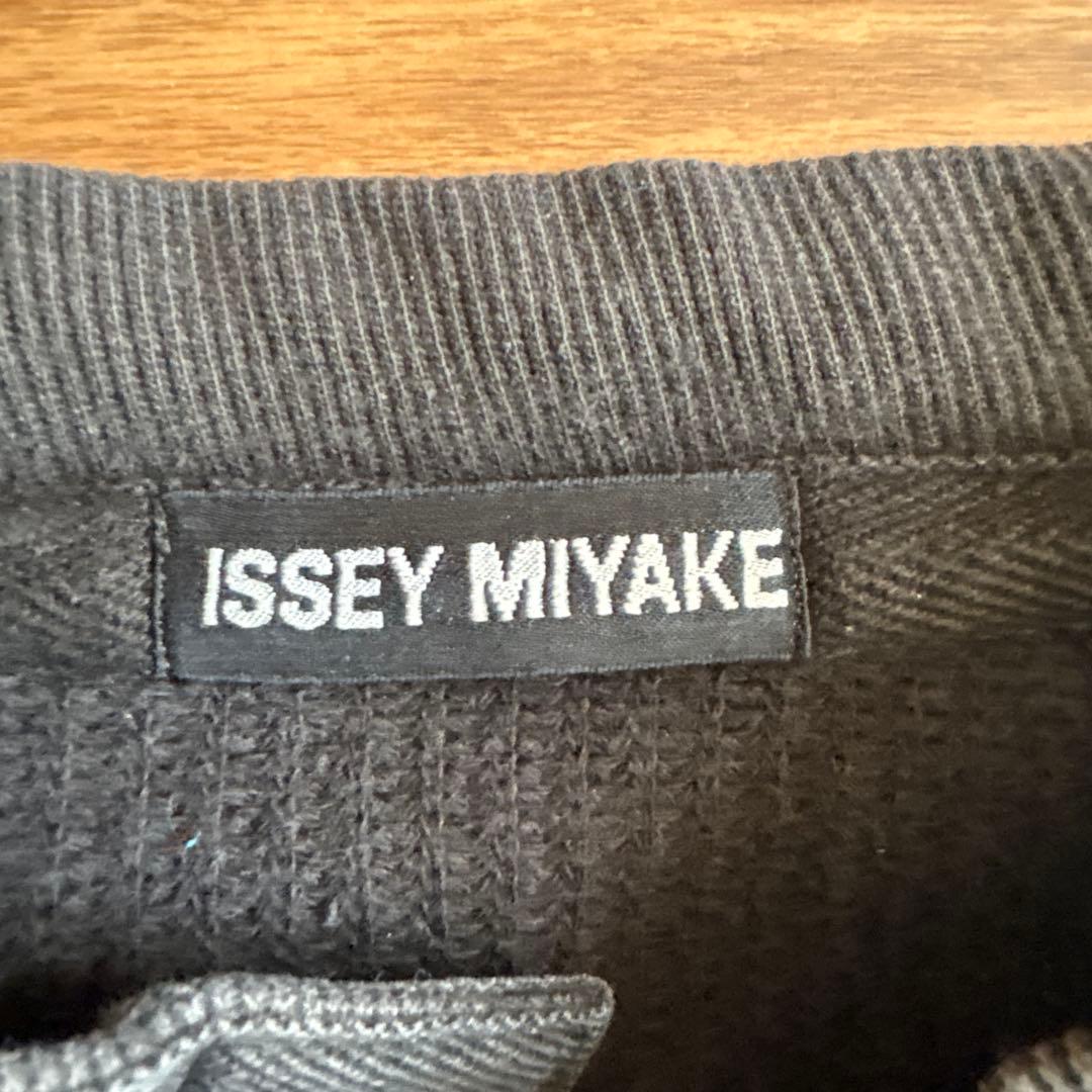 日本製 ISSEY MIYAKE コットン リブニット 無地　短丈　ビンテージ