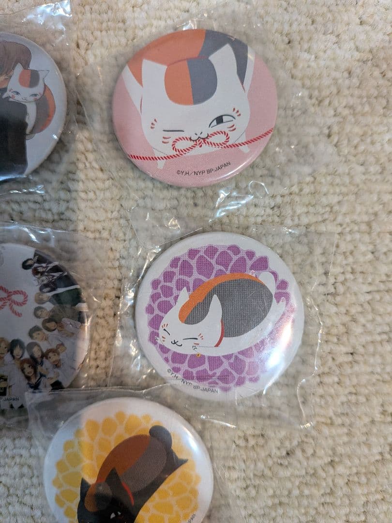 夏目友人帳　一番くじキャラバン　おみくじ会場限定缶バッジ　夏目貴志　全員集合