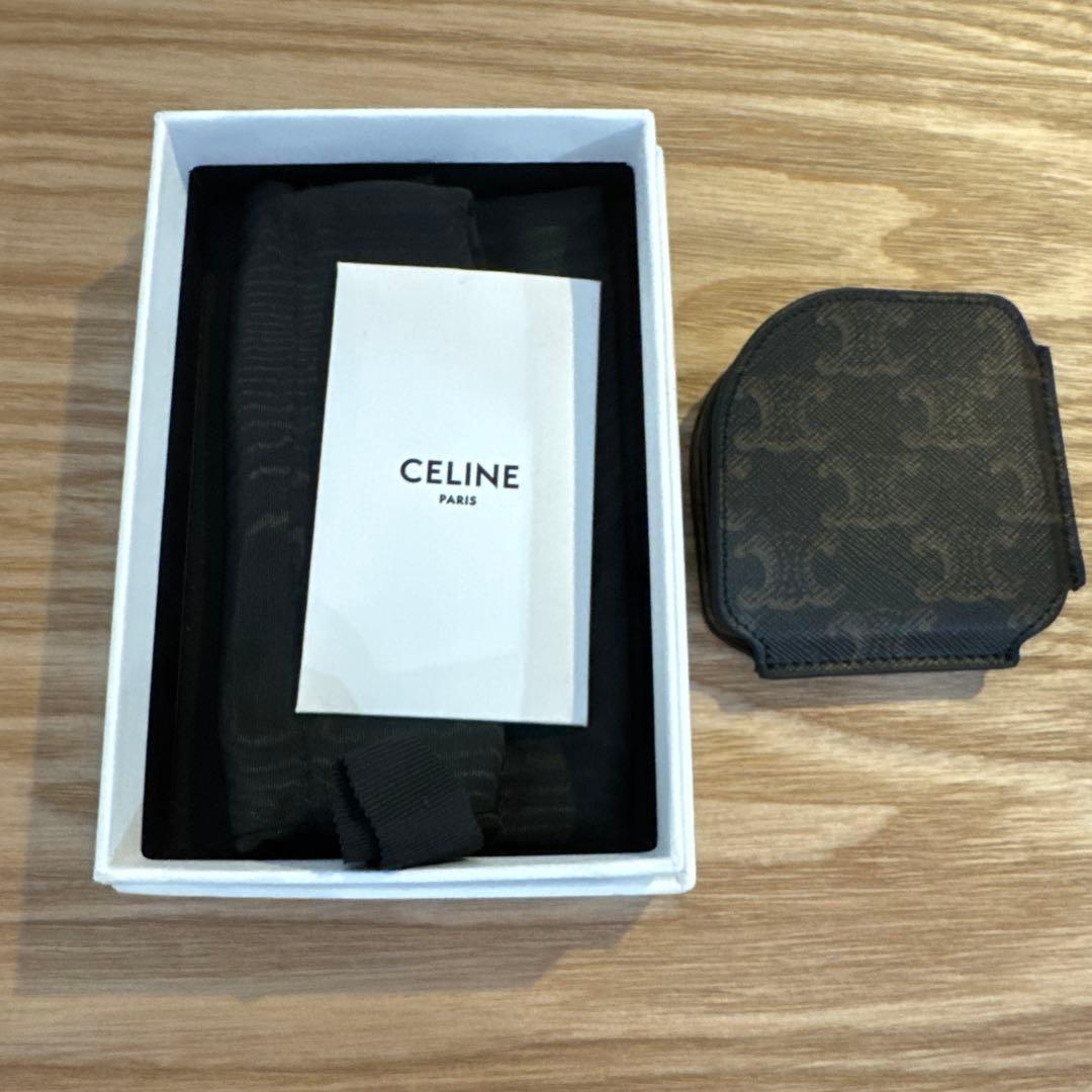 セリーヌ トリオンフ ポケットミラー トリオンフキャンバス ケース付き レジン