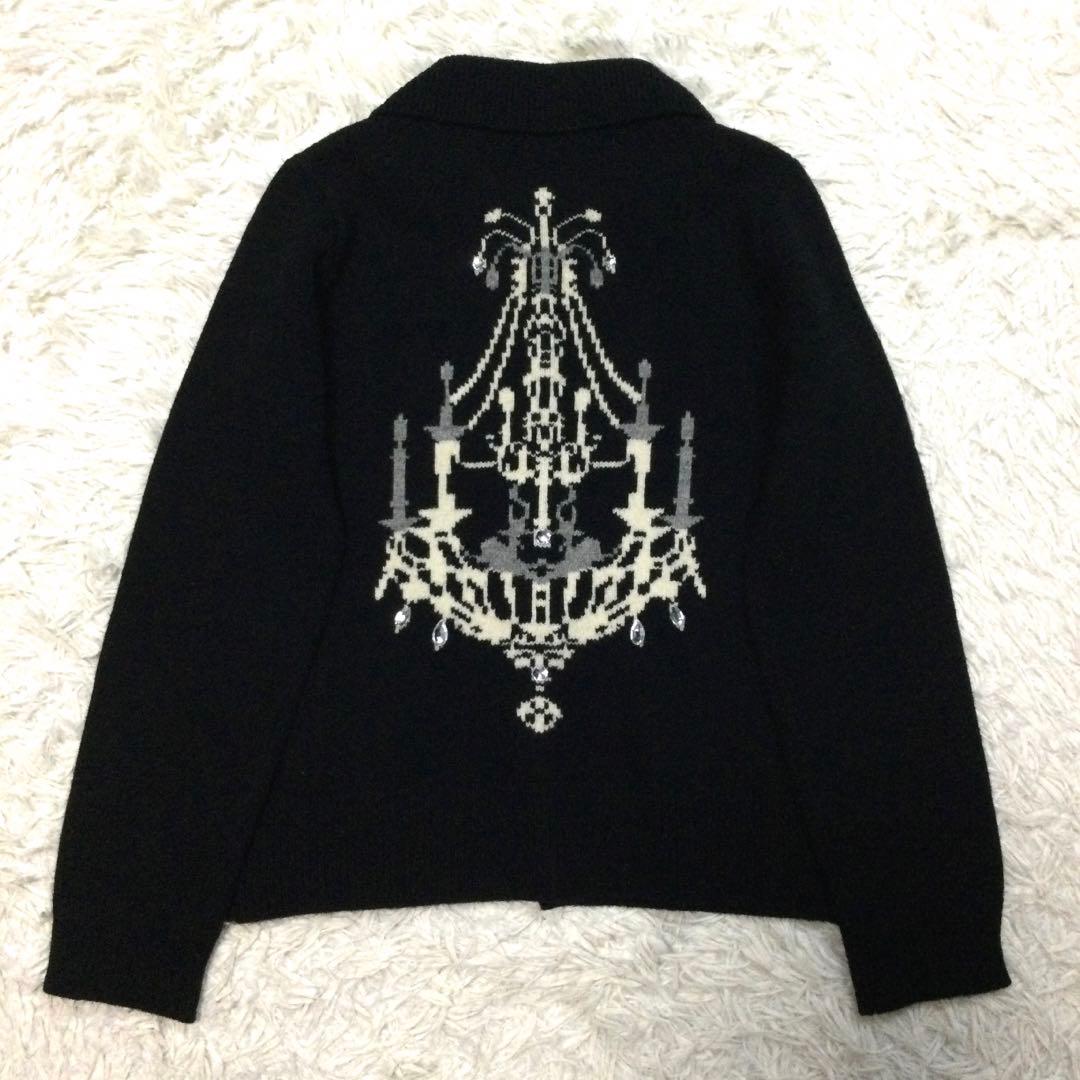 【希少】美品★ピンクハウス ファー襟トナカイ ビジュー ニットカーディガン