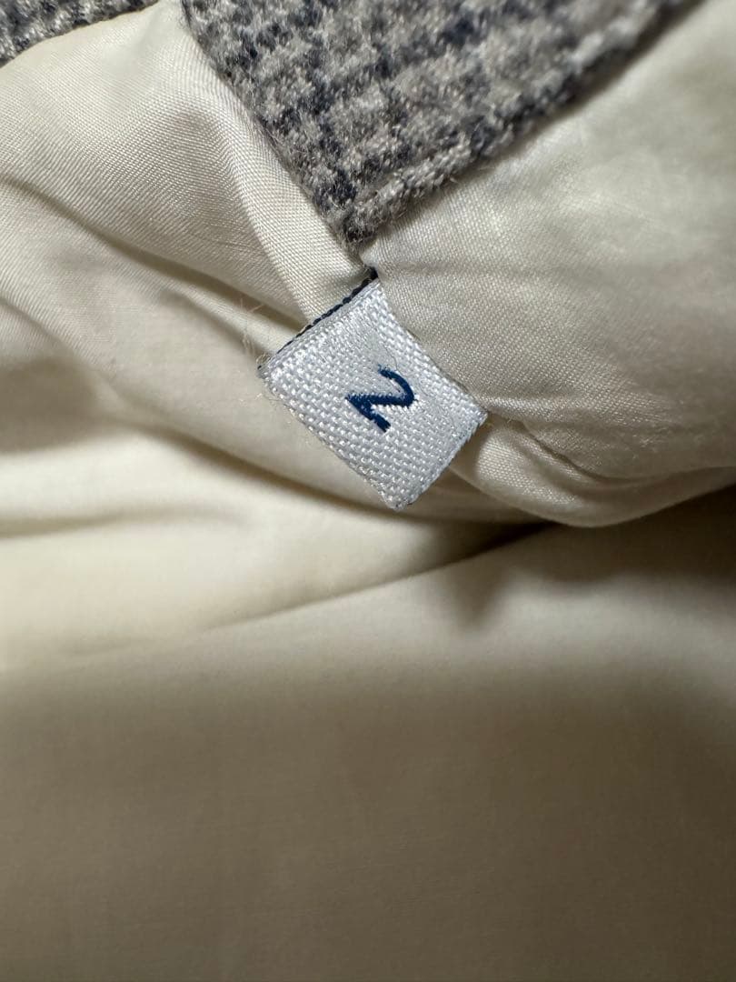 MONCLER 希少なグレー チェック柄 ダウン⇒三日月