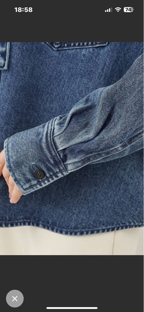 現行　デニムボウタイシャツ　ウィムガゼット