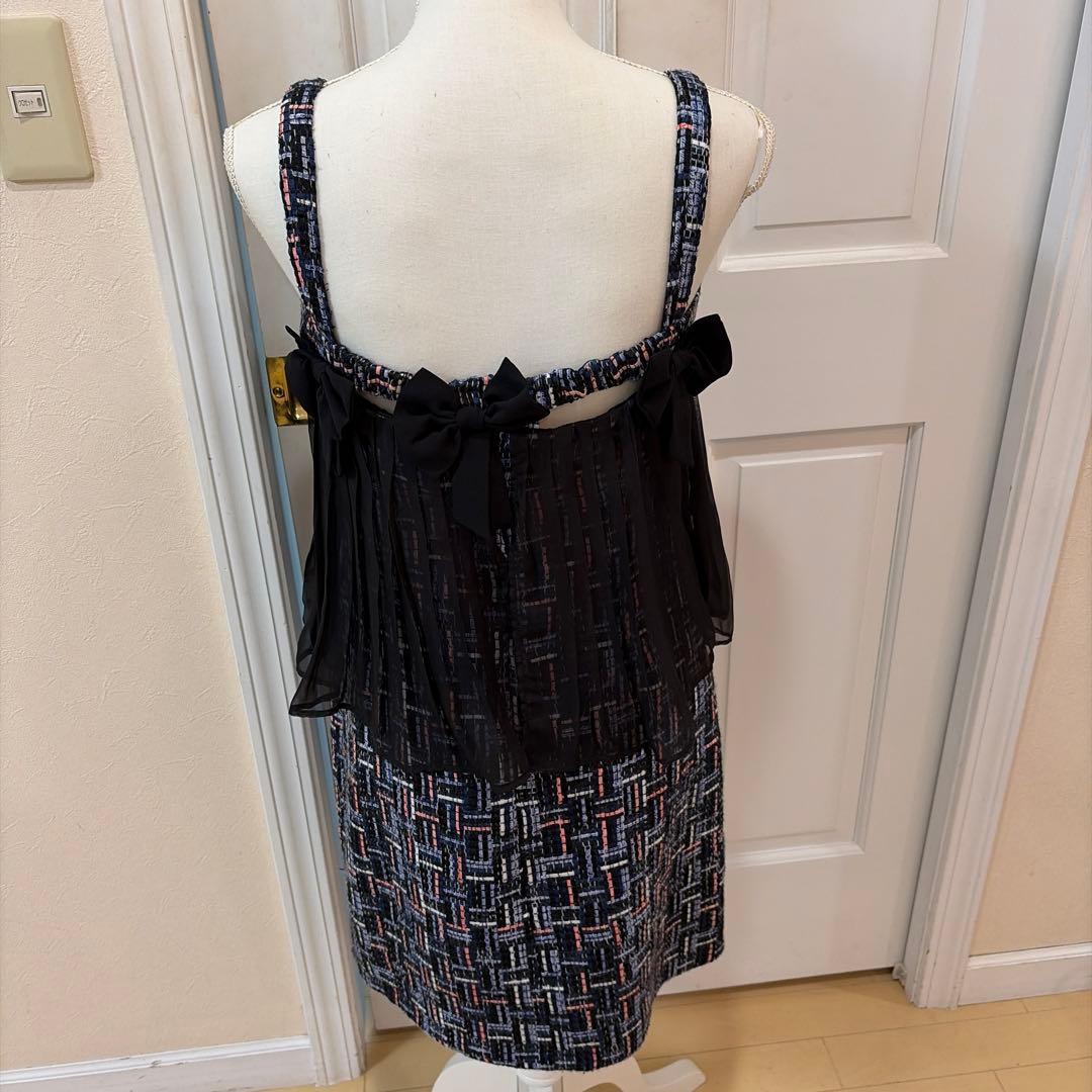 専用ノースリーブリボン付きツイードミニワンピース♡シャネルお好きな方に♡