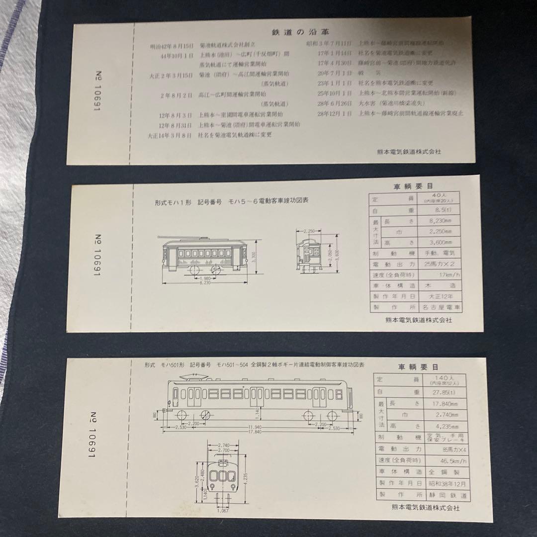 熊本電気鉄道　創立70周年記念乗車券　4枚セット　昭和54年