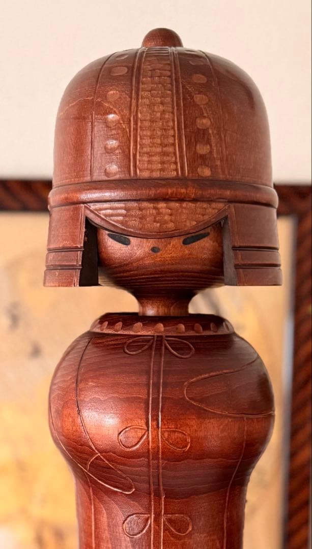 51cm重量約2.3kg 関口三作 作 創作こけし「武人」内閣総理大臣賞受賞作家