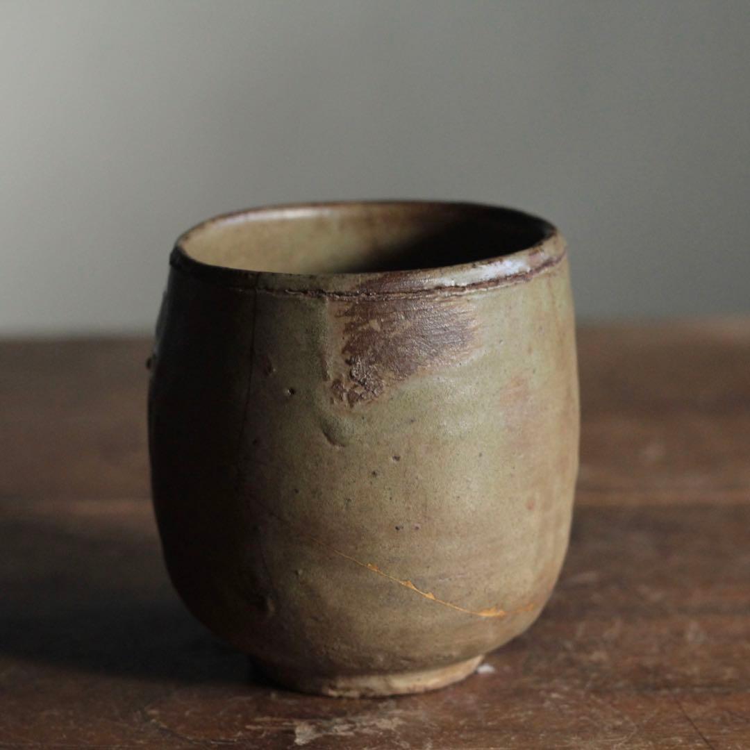 高麗 青磁 灰釉 筒茶碗 茶道具 古美術 古道具 アンティーク