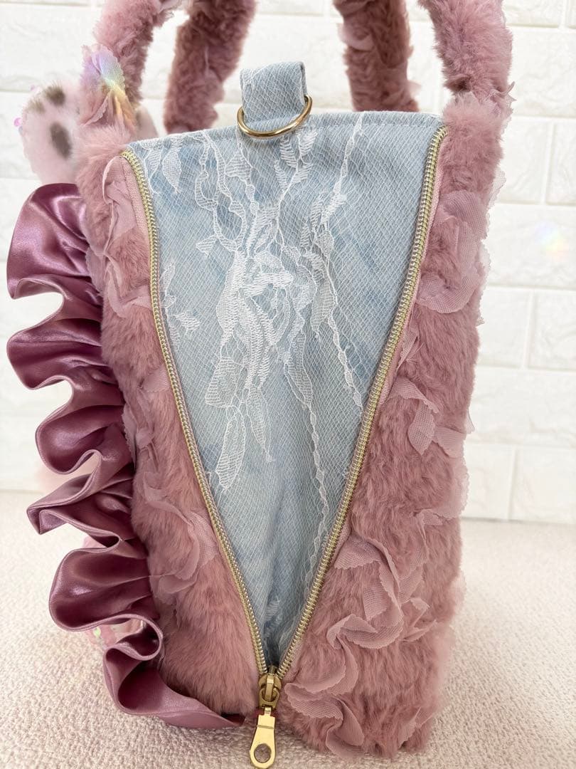 あ*こ様 コヤンイサムチョン　サイドファスナーバッグ　ピンク　ルミちゃん（大）デ