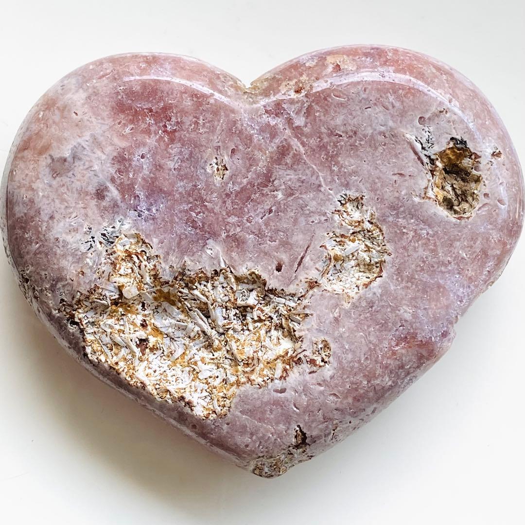 ★破格大特価【 ピンクアメジスト ドゥルージー ハート 原石 台座付き