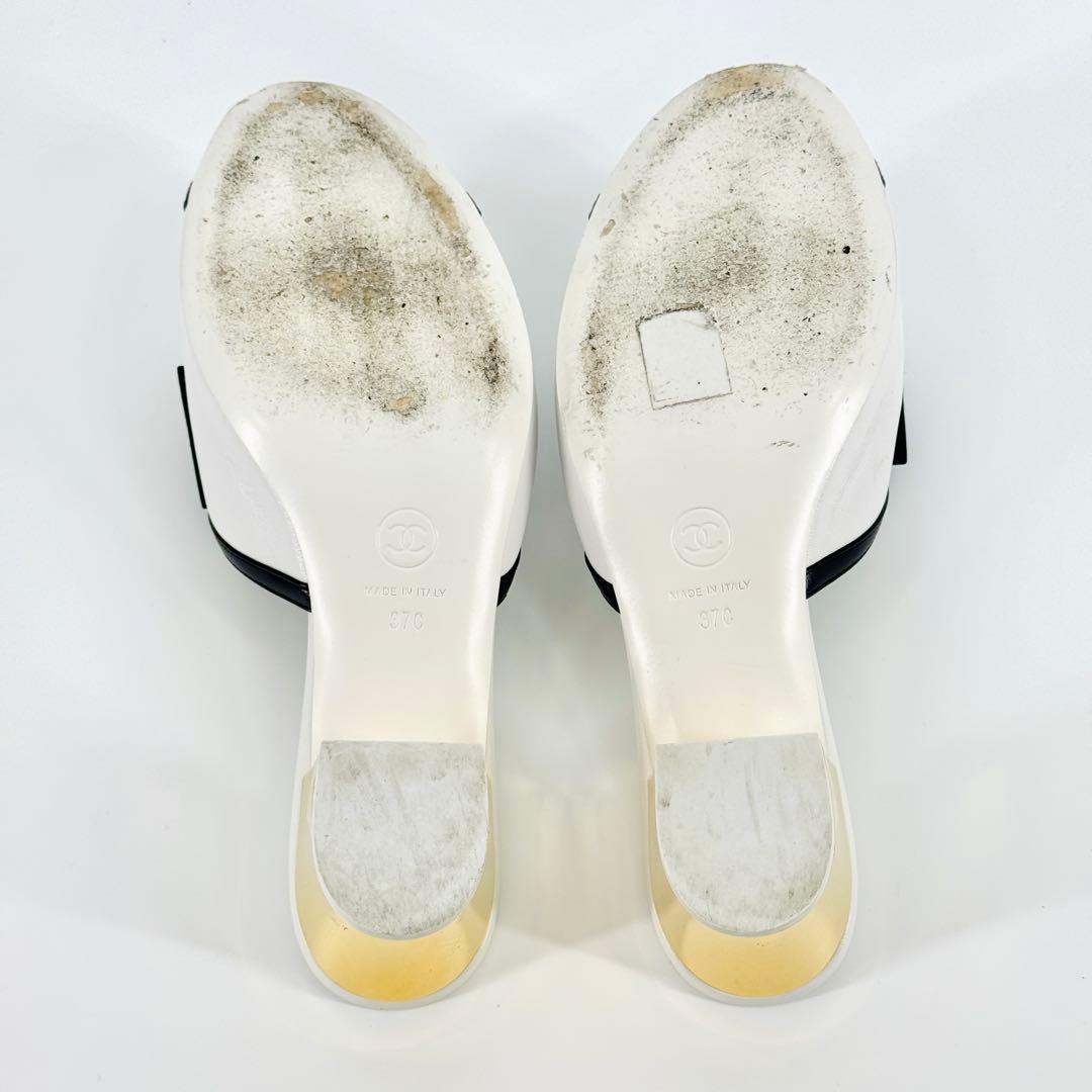CHANEL シャネル 24SS リボン ミュール ラムスキン サンダル 37