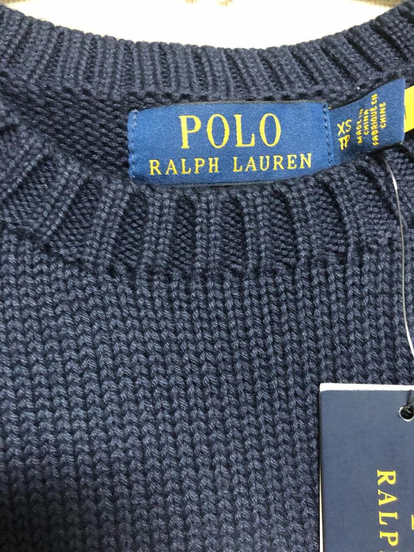 未使用 ポロベアコットンブレンドセーター XS S ゴルフ RLX POLO