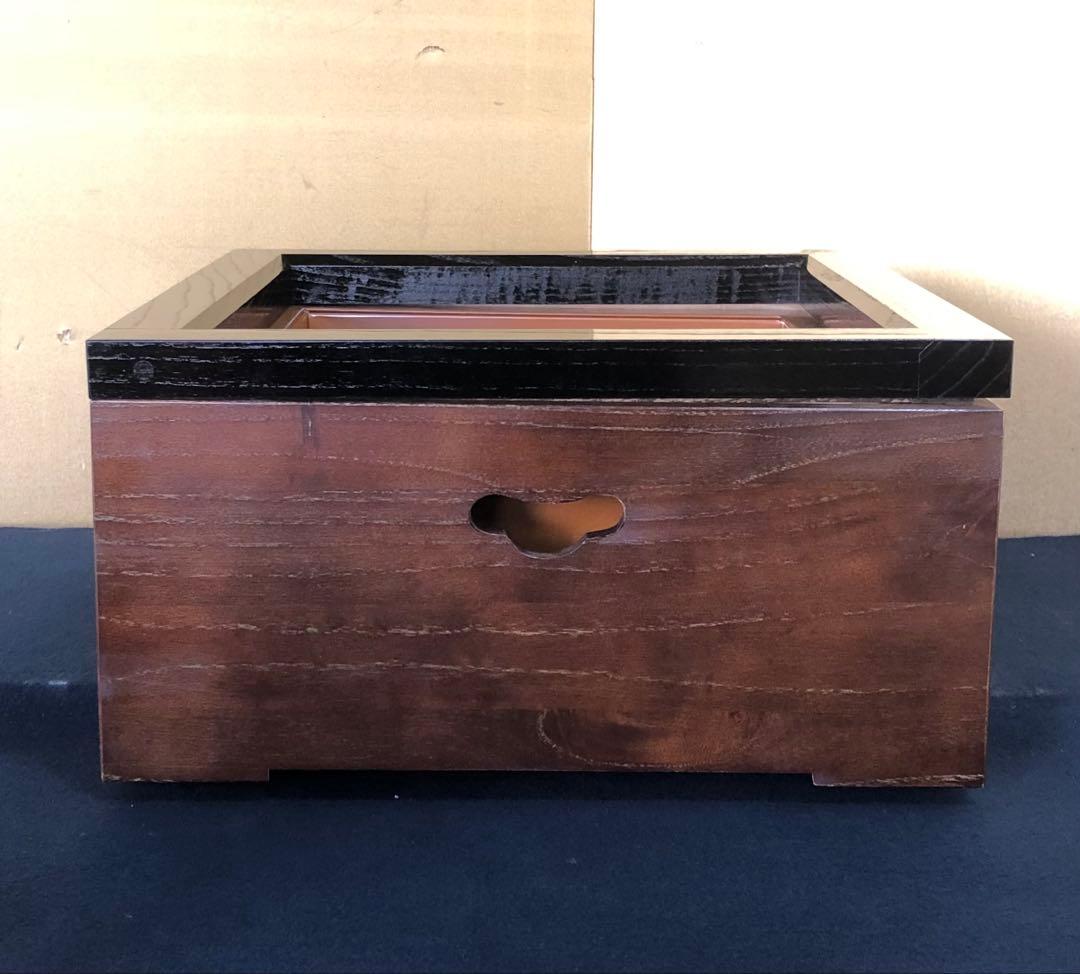 《R》特選本桐 置炉 秀峰堂 野々田商店炭型電熱器B付 元箱 260212け2