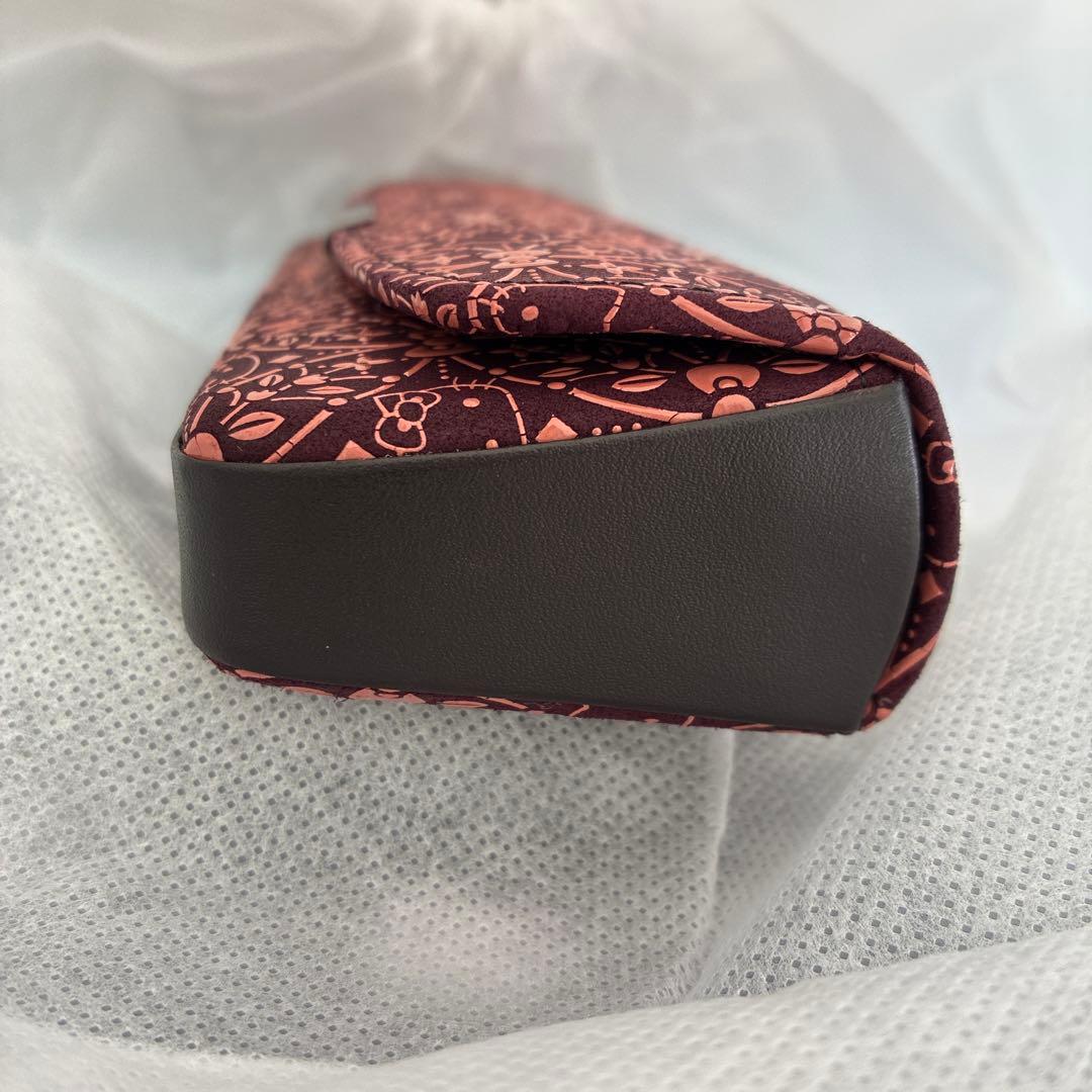 ま*り様 甲州印伝 印傳屋 ハローキティ 眼鏡ケース ピンク×黒 リボン未使用