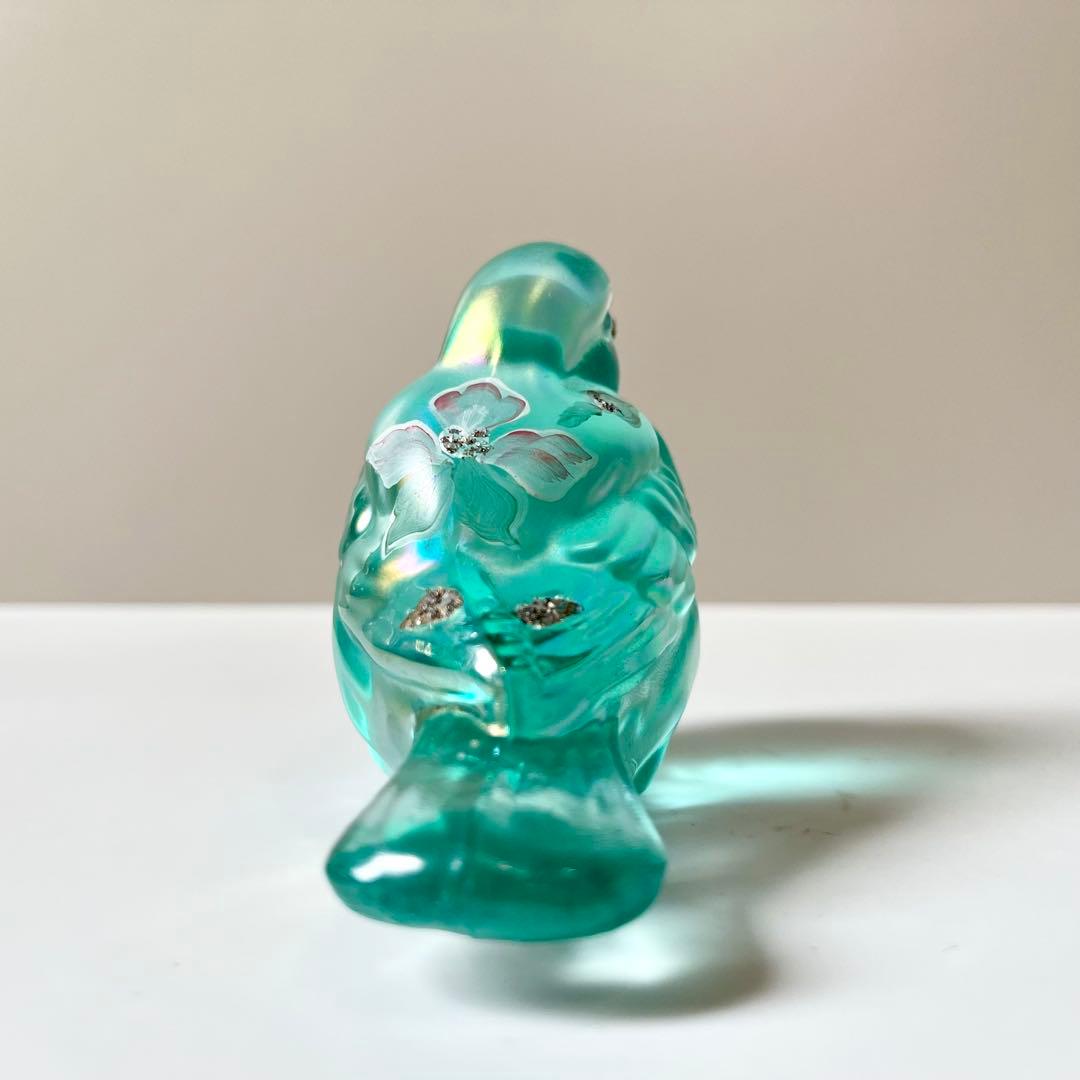 フェントン　鳥　ガラス　置物　ペーパーウェイト