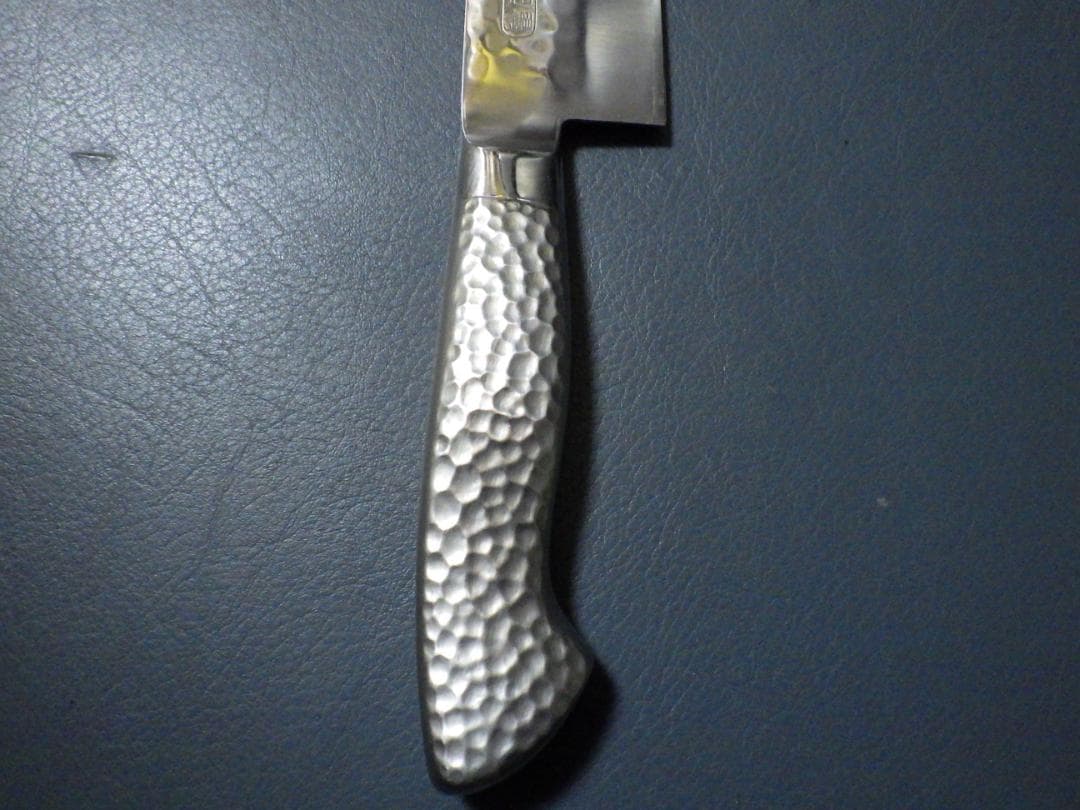 k*n様 刀舟作/槌目鍛造★SS超鋼・牛刀ナイフ包丁★両刃刃付け済み★