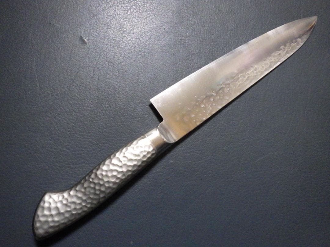 k*n様 刀舟作/槌目鍛造★SS超鋼・牛刀ナイフ包丁★両刃刃付け済み★