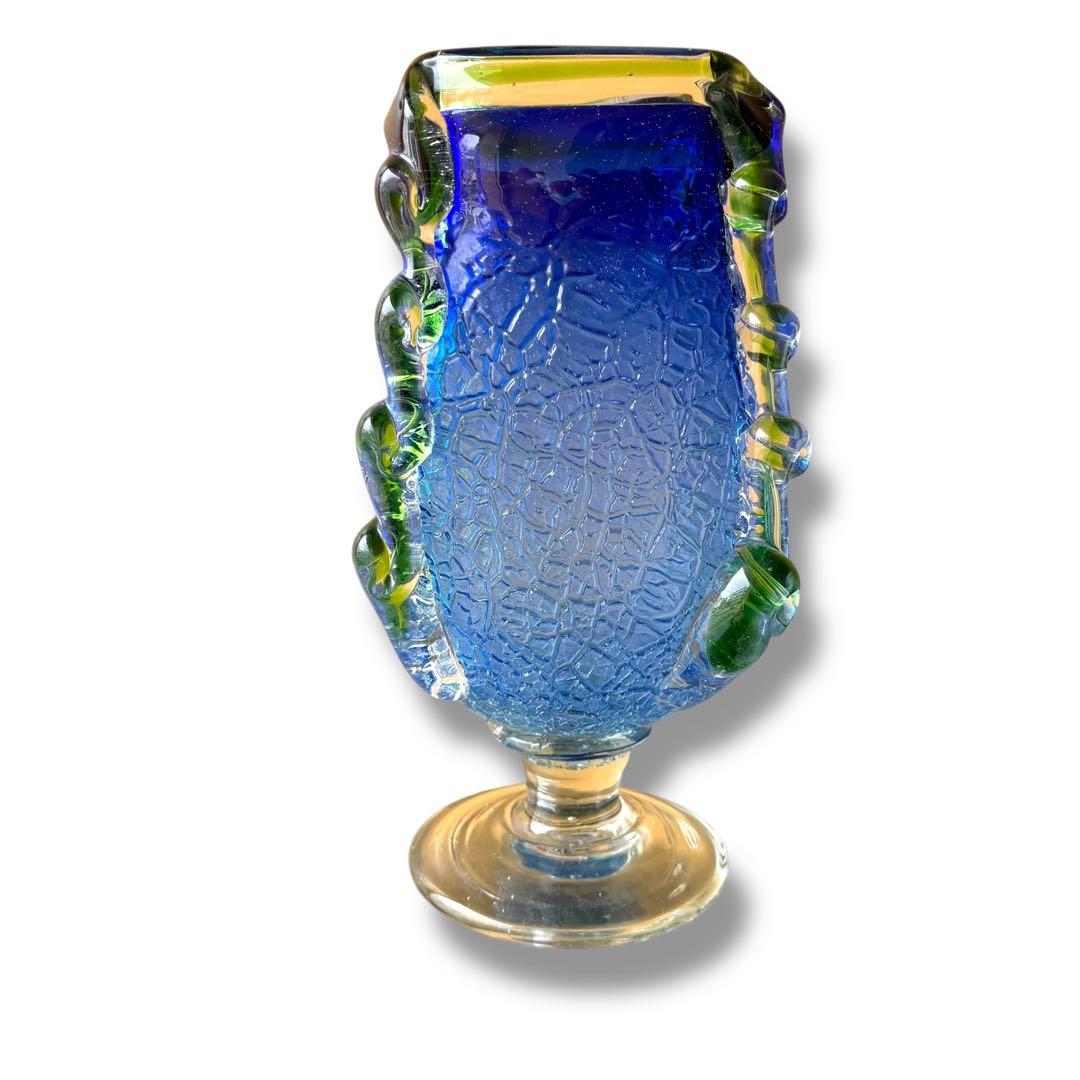 mune 桃原正男作 花瓶 琉球ガラス 現代の名工 奥原硝子製造所