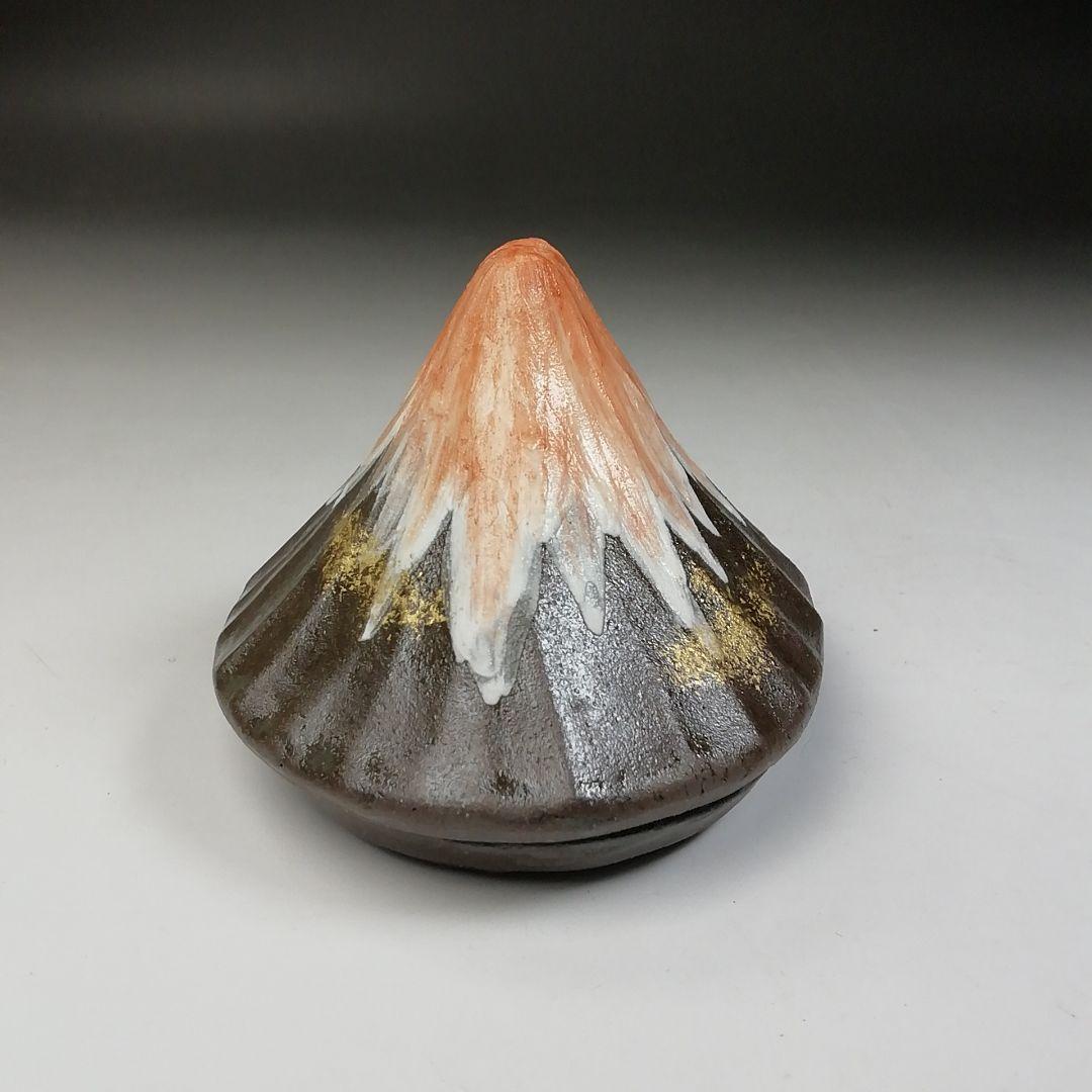 Ｔ７４６　香合　『富士山』『中村良二 造』　共箱　茶道具