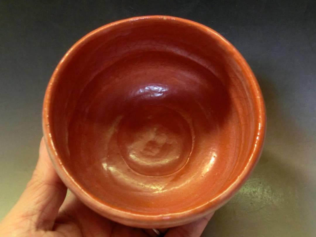 茶碗■赤楽 楽入窯 絵馬 馬駒 お茶道具 朱 古美術 時代物 骨董品■