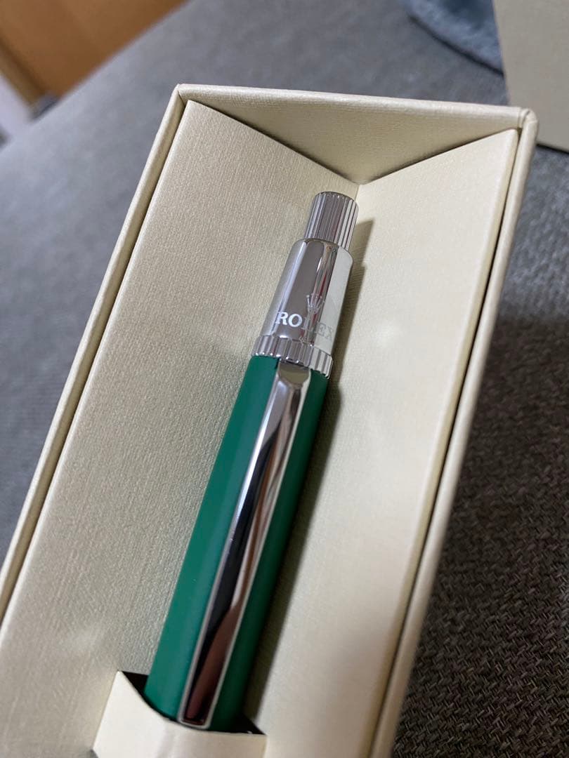 ROLEX ボールペン 緑色 本体 箱付き