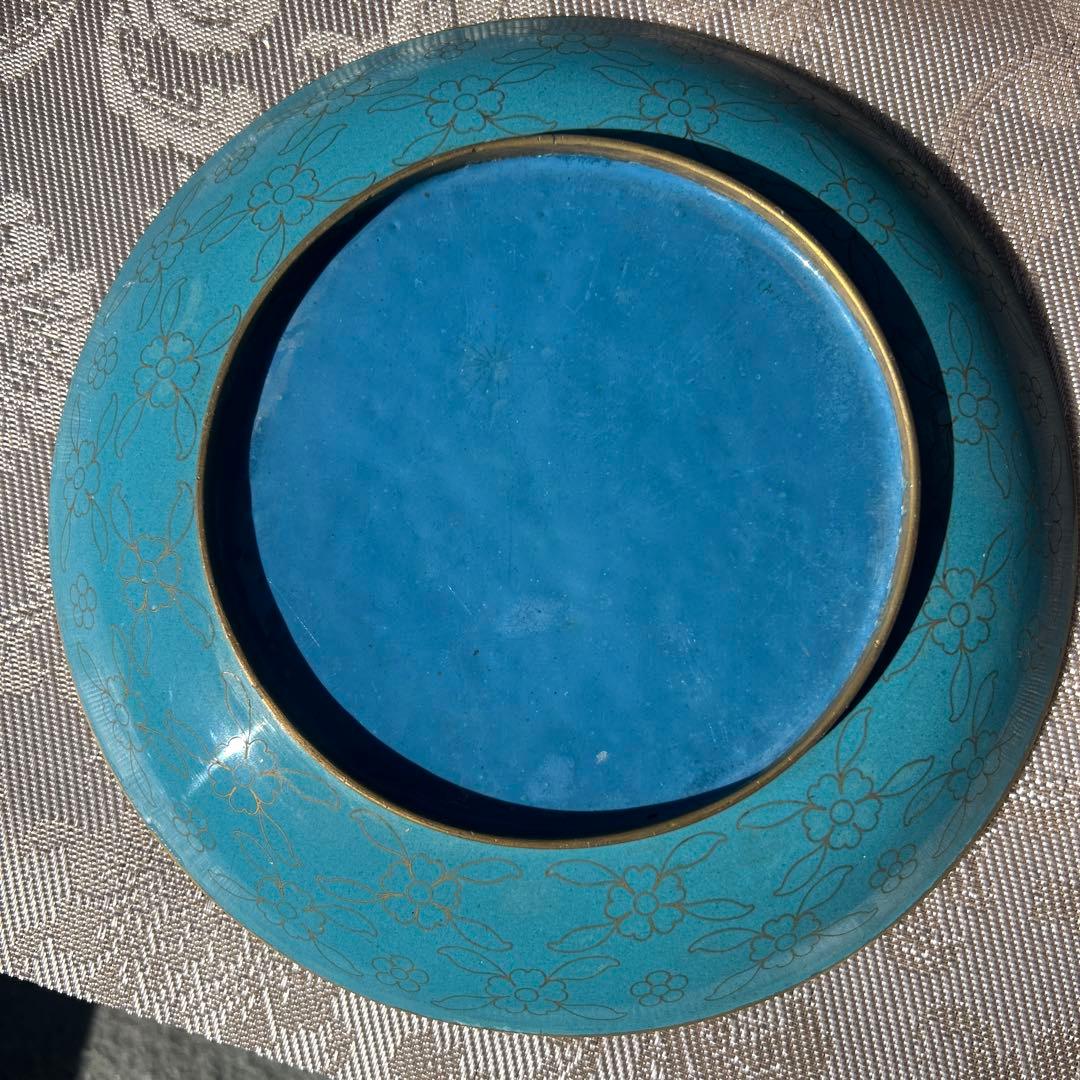 時代物 七宝皿 七宝焼 龍 縁起物 絵皿 置物