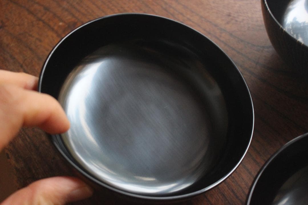 デッドストック！時代黒漆に極上松竹梅蒔絵の映える煮物椀2点（検輪島塗雑煮椀蒔絵椀