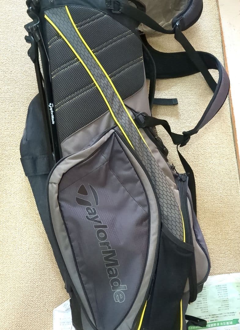 良品TaylorMade スタンドバッグ グレー/イエロー