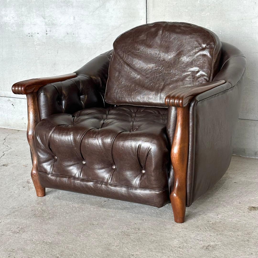 マルニ木工 ベルサイユ 本革シングルソファ Mスムース